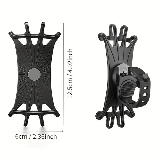 Universal 360° Rotatable Silicone Bike Phone Holder – Anti-Slip Bicycle & Motorcycle Mount for All Smartphones