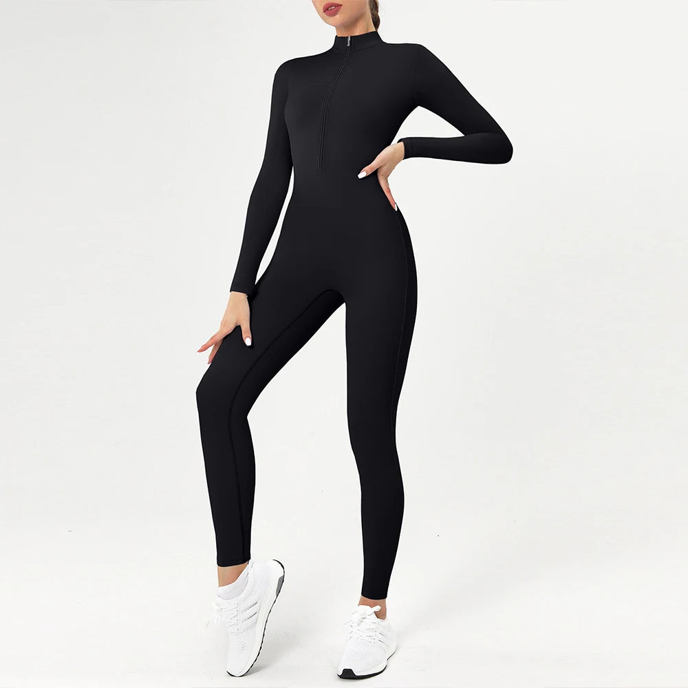 Women's Workout Zipper Jumpsuit