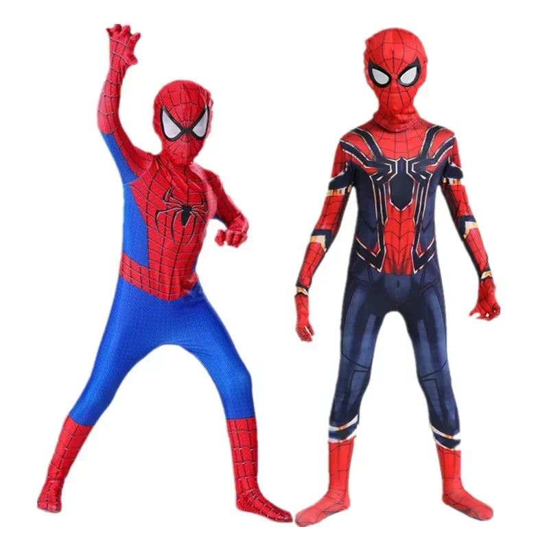 Spider-Man Official Kids Superhero Spandex Costume – 3D Full Bodysuit Outfit with Mask