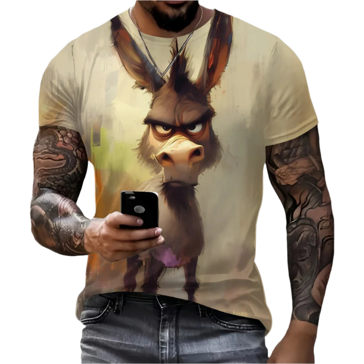 Men’s Retro Horse Print T-Shirt – 3D Graphic Short Sleeve Casual Streetwear - Quick-Dry Summer Tee