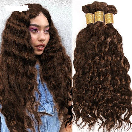 Chocolate Brown Natural Wave Human Hair Bundles Raw Ombre Colored Virgin