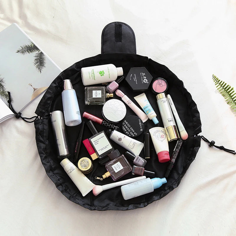 Waterproof Drawstring Makeup Bag – Portable Travel Cosmetic Organizer for Women