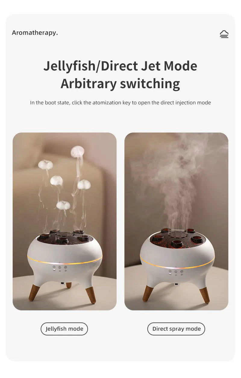Dynamic Jellyfish Rain Cloud Humidifier with Remote – 250ml Aromatherapy Diffuser