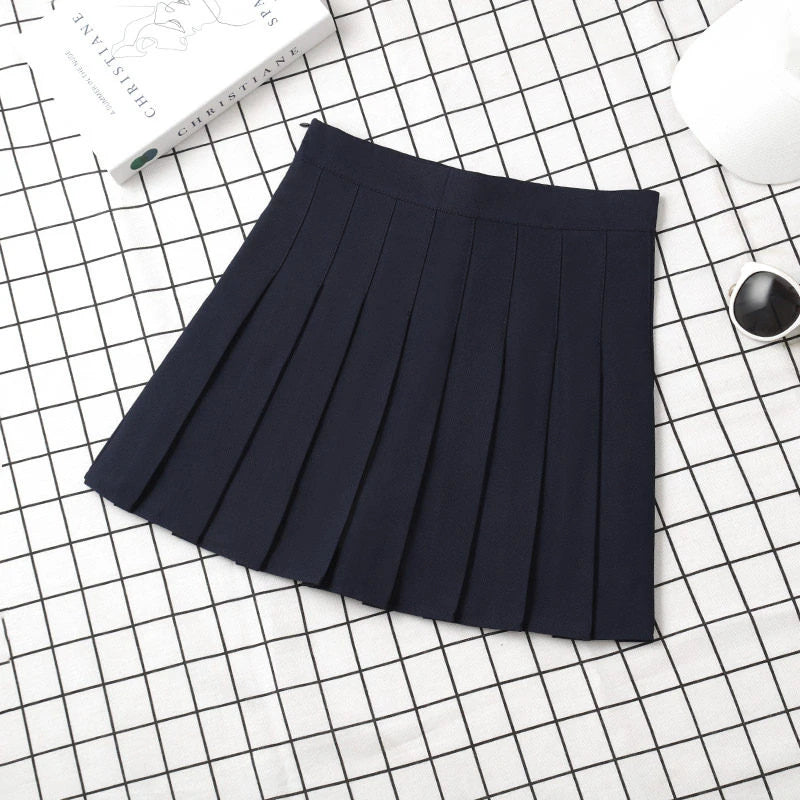 Ladies 2022 Summer Clothes-Women's High Waist-Black Mini Pleated Skirt For School Girl Uniform