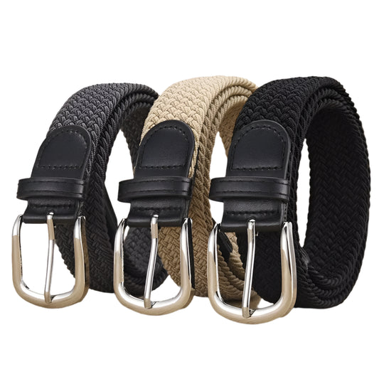 Elastic Braided Stretch Belt for Men & Women – No-Punch Woven Casual Belt for Outdoor, Sports, Climbing & Workwear
