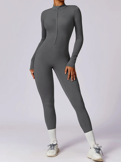 Women's Workout Zipper Jumpsuit