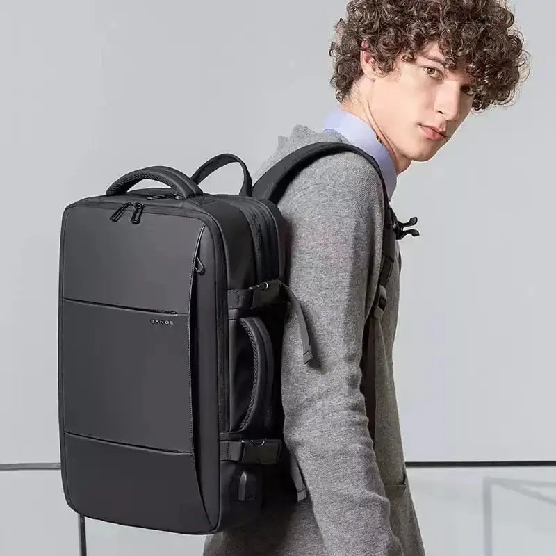 Men’s Business Laptop Backpack – 17.3” Expandable Waterproof Oxford Travel Bag with USB Charging Port – School & Work StarLuxeTrend