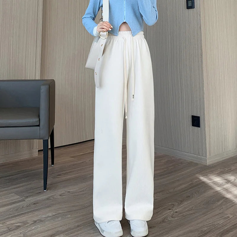 Women Elastic Long Wide leg pants