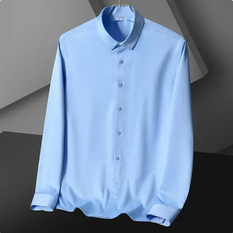 S-5XL Men's Long Sleeve Dress Shirt – Wrinkle-Resistant Business & Casual Suit Shirt - StarLuxeTrend