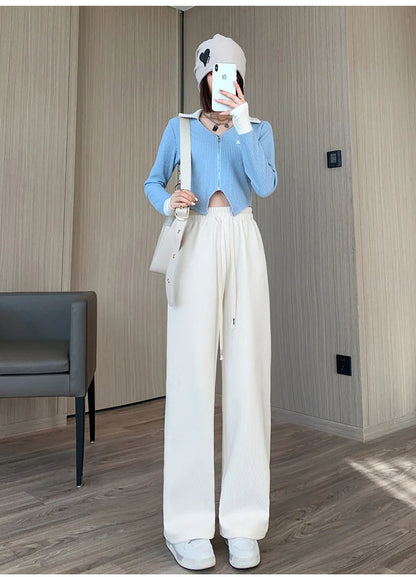 Women Elastic Long Wide leg pants