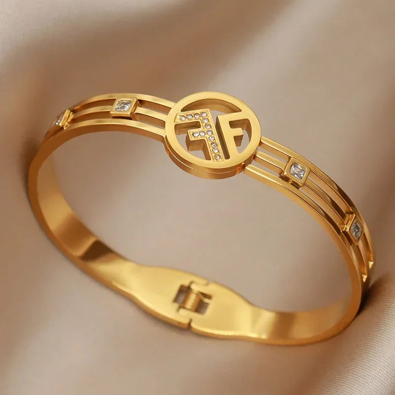 Gold Plated Elegant Cuff Bracelet for Women