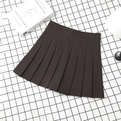 Ladies 2022 Summer Clothes-Women's High Waist-Black Mini Pleated Skirt For School Girl Uniform