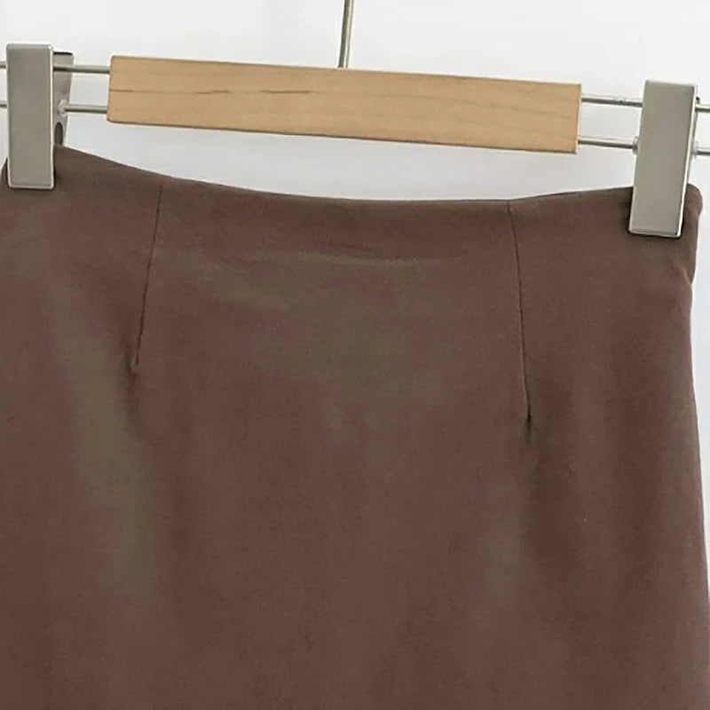 Fashionable Elastic Solid Color Casual A-Line Skirt For Women