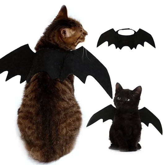 Black Bat Wings Pet Costume for Cats & Small Dogs – Halloween Cosplay Outfit