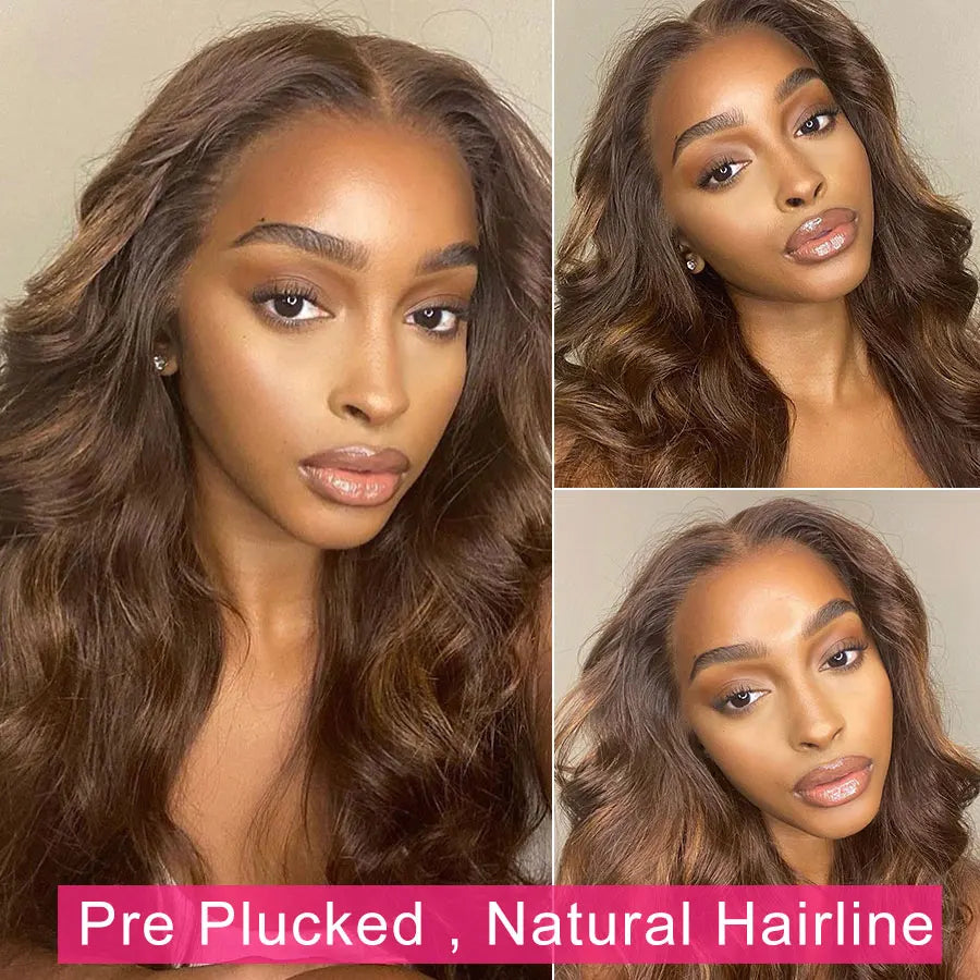 Glueless Chocolate Brown Lace Front Wig – 13x4 & 13x6 HD Lace Frontal Human Hair Wig - StarLuxeTrend
