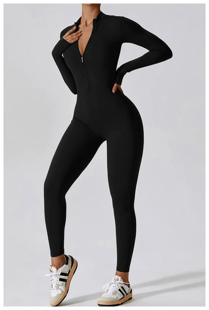 Women's Workout Zipper Jumpsuit