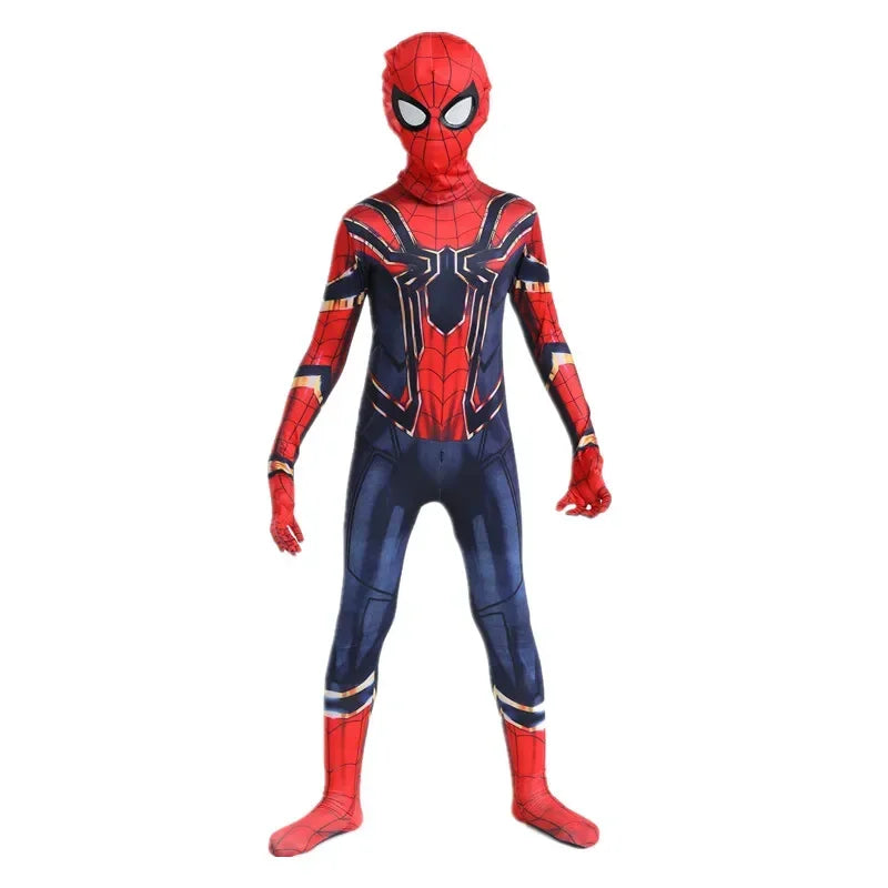 Spider-Man Official Kids Superhero Spandex Costume – 3D Full Bodysuit Outfit with Mask