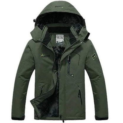 Men’s Windbreak Plus Thick Warm Windproof Fur Coat – Military Hooded Anorak Winter Jacket