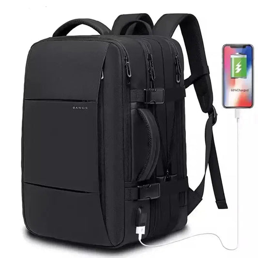 Men’s Business Laptop Backpack – 17.3” Expandable Waterproof Oxford Travel Bag with USB Charging Port – School & Work StarLuxeTrend
