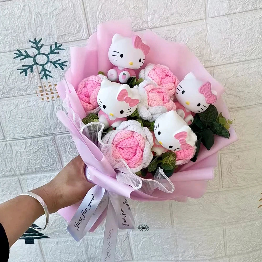 Hello Kitty Cartoon Plush Rose Soap Flowers - StarLuxeTrend