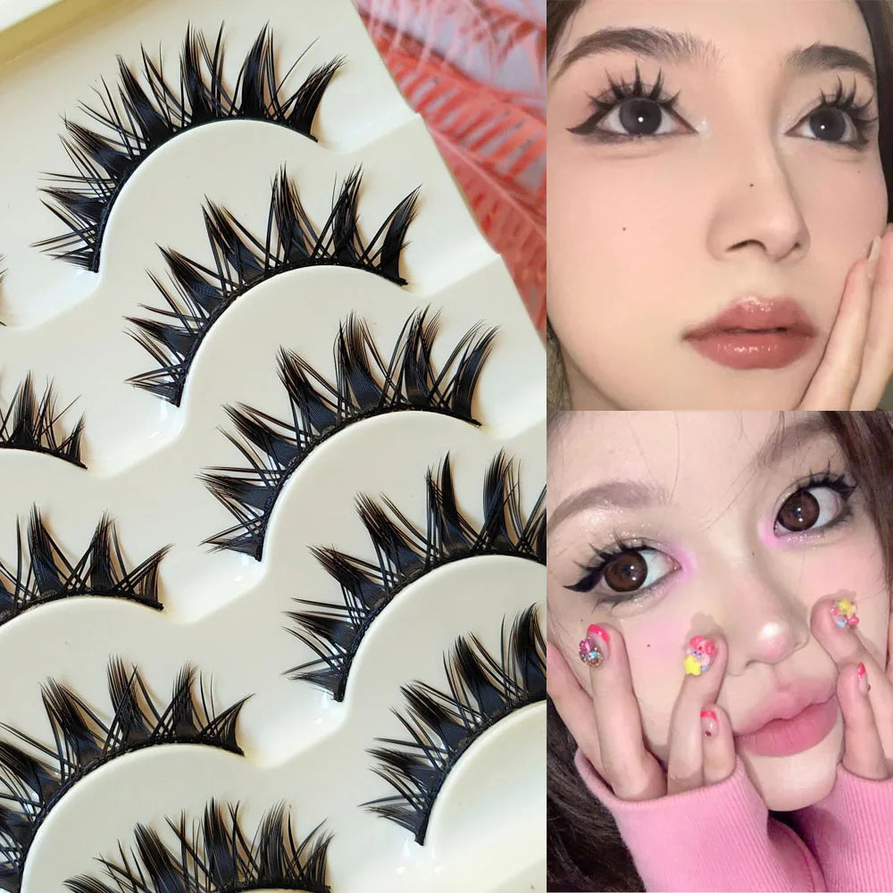 5 Pairs Natural Long Cat-eye False Eyelashes Extension - StarLuxeTrend