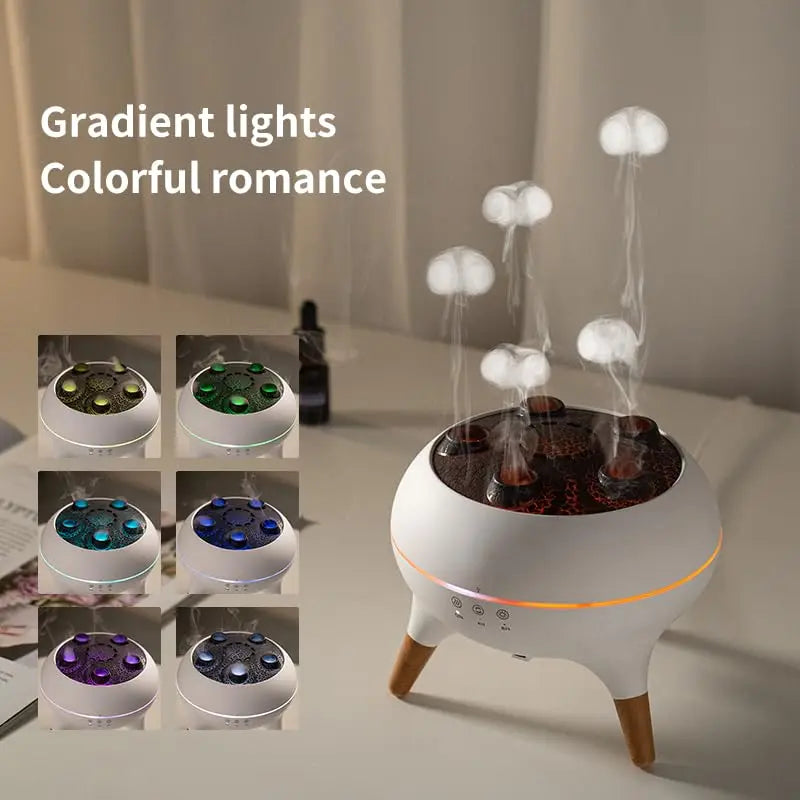 Dynamic Jellyfish Rain Cloud Humidifier with Remote – 250ml Aromatherapy Diffuser