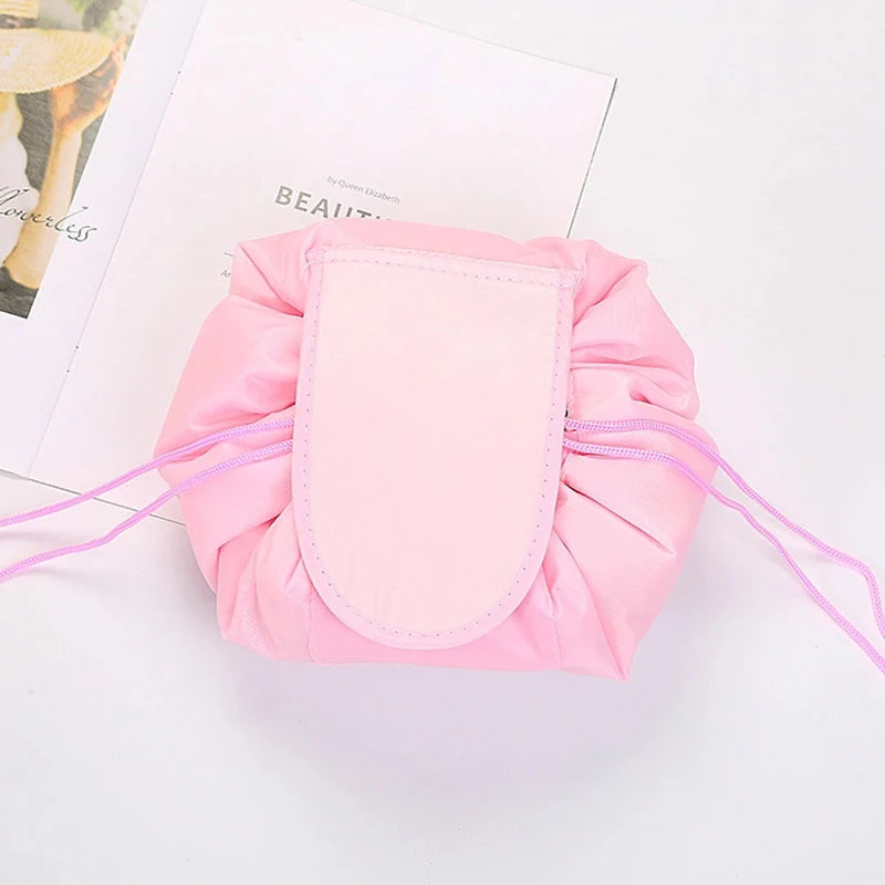 Waterproof Drawstring Makeup Bag – Portable Travel Cosmetic Organizer for Women