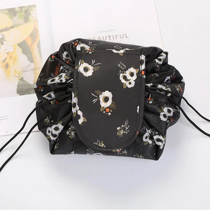 Waterproof Drawstring Makeup Bag – Portable Travel Cosmetic Organizer for Women