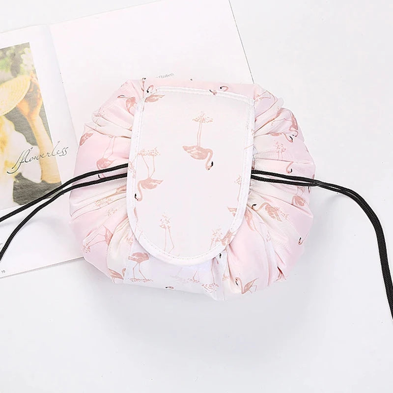 Waterproof Drawstring Makeup Bag – Portable Travel Cosmetic Organizer for Women
