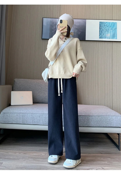 Women Elastic Long Wide leg pants