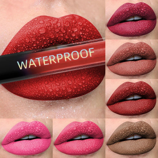 Matte Velvet Liquid Lipstick – 19 Waterproof Colors | Long-Lasting Nude, Red, Black Lip Gloss & Tint