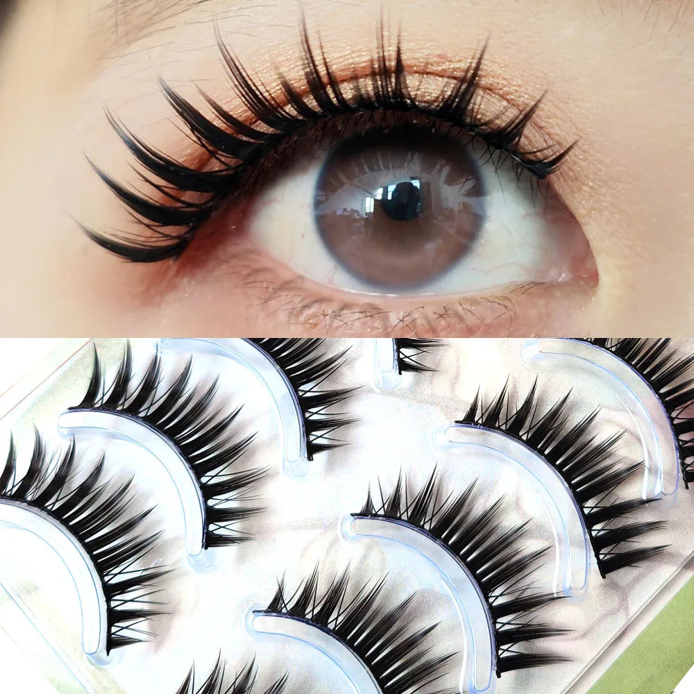 5 Pairs Natural Long Cat-eye False Eyelashes Extension - StarLuxeTrend