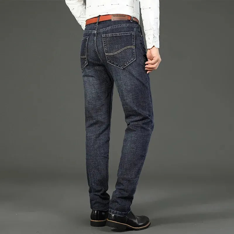 Men's Casual Straight Stretch Denim Jeans