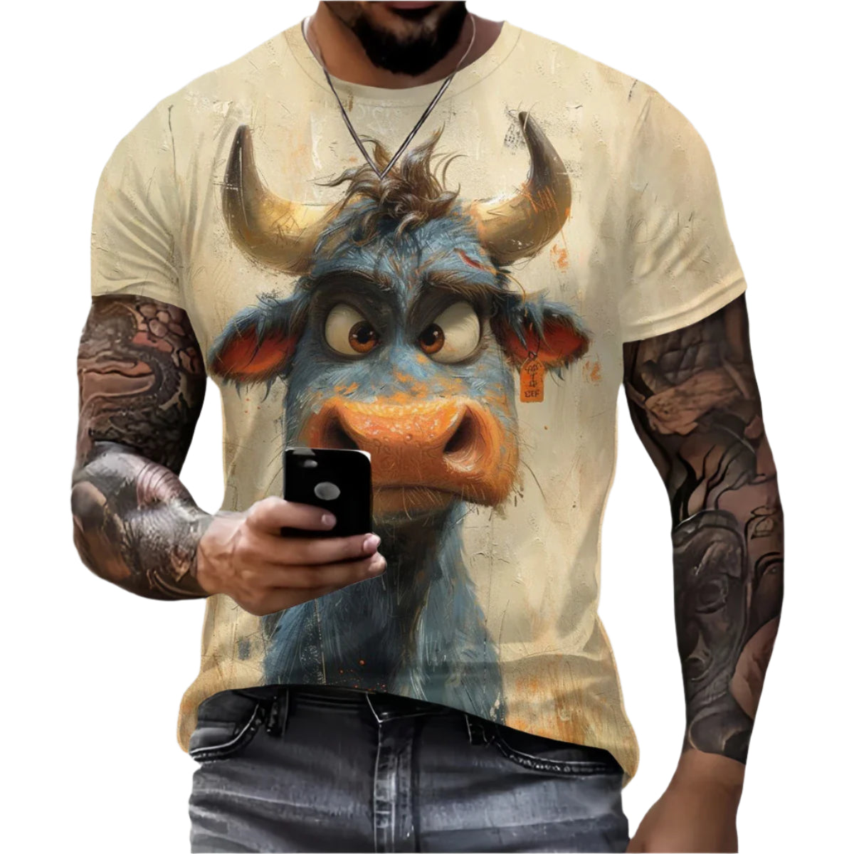 Men’s Retro Horse Print T-Shirt – 3D Graphic Short Sleeve Casual Streetwear - Quick-Dry Summer Tee
