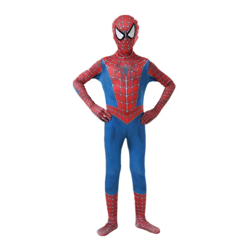 Spider-Man Official Kids Superhero Spandex Costume – 3D Full Bodysuit Outfit with Mask