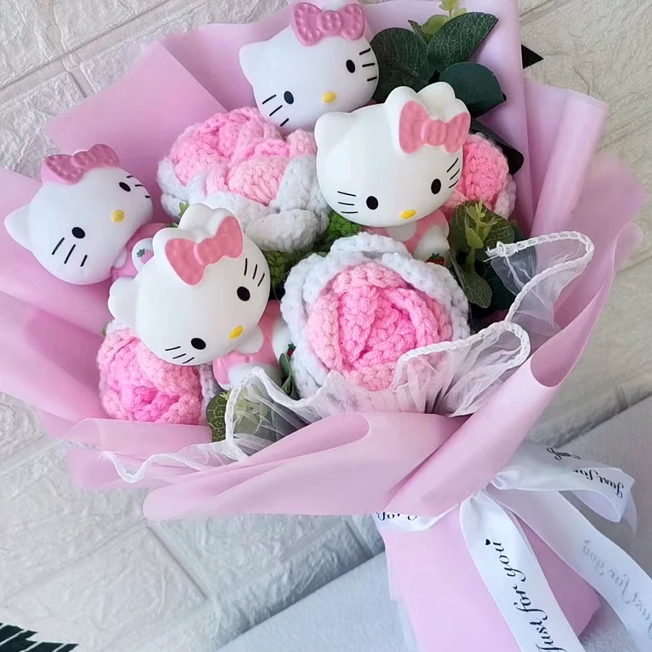 Hello Kitty Cartoon Plush Rose Soap Flowers - StarLuxeTrend