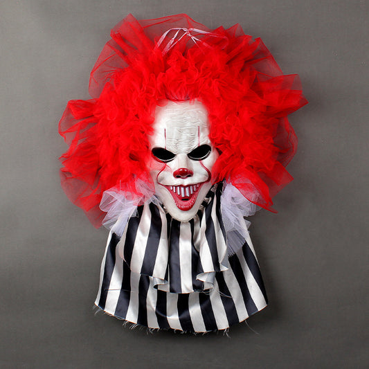 Red Clown Christmas Wreath – Festive Garland Decoration for Door, Fireplace & Holiday Parties