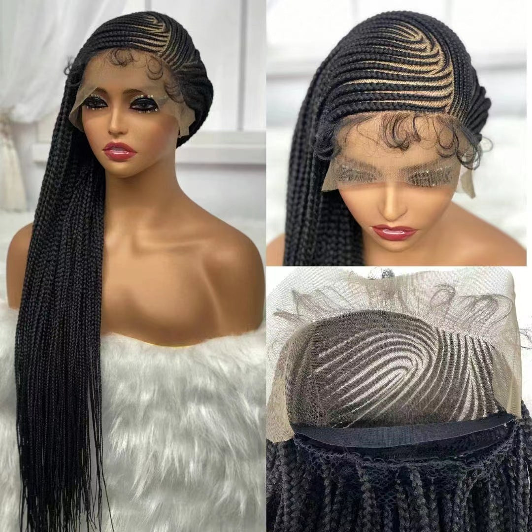 HD Lace Front Human Hair Cornrow Braided Wig For Women