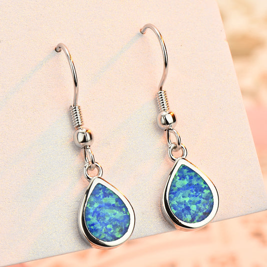 Natural Blue Gemstone Fashion Earrings