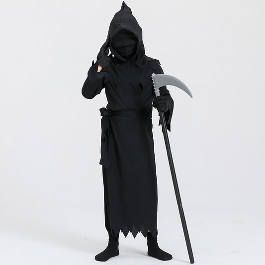 Kids Scary Death Costume with Sickle & Glasses – Halloween Outfit for Boys & Girls