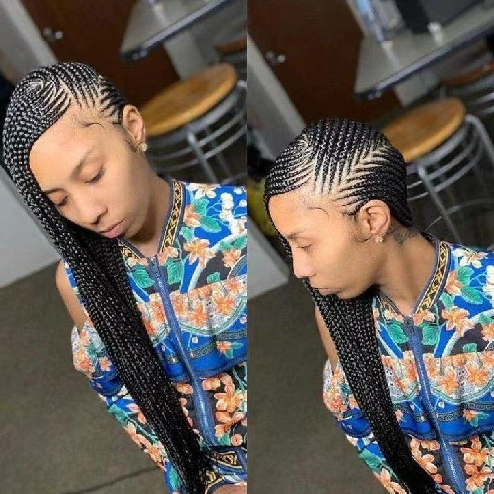 HD Lace Front Human Hair Cornrow Braided Wig For Women