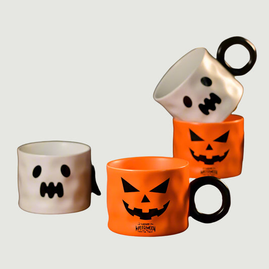Halloween Pumpkin Coffee Mug with Spoon & Gift Box – Ceramic Festive Cup for Coffee, Tea, and Hot Chocolate